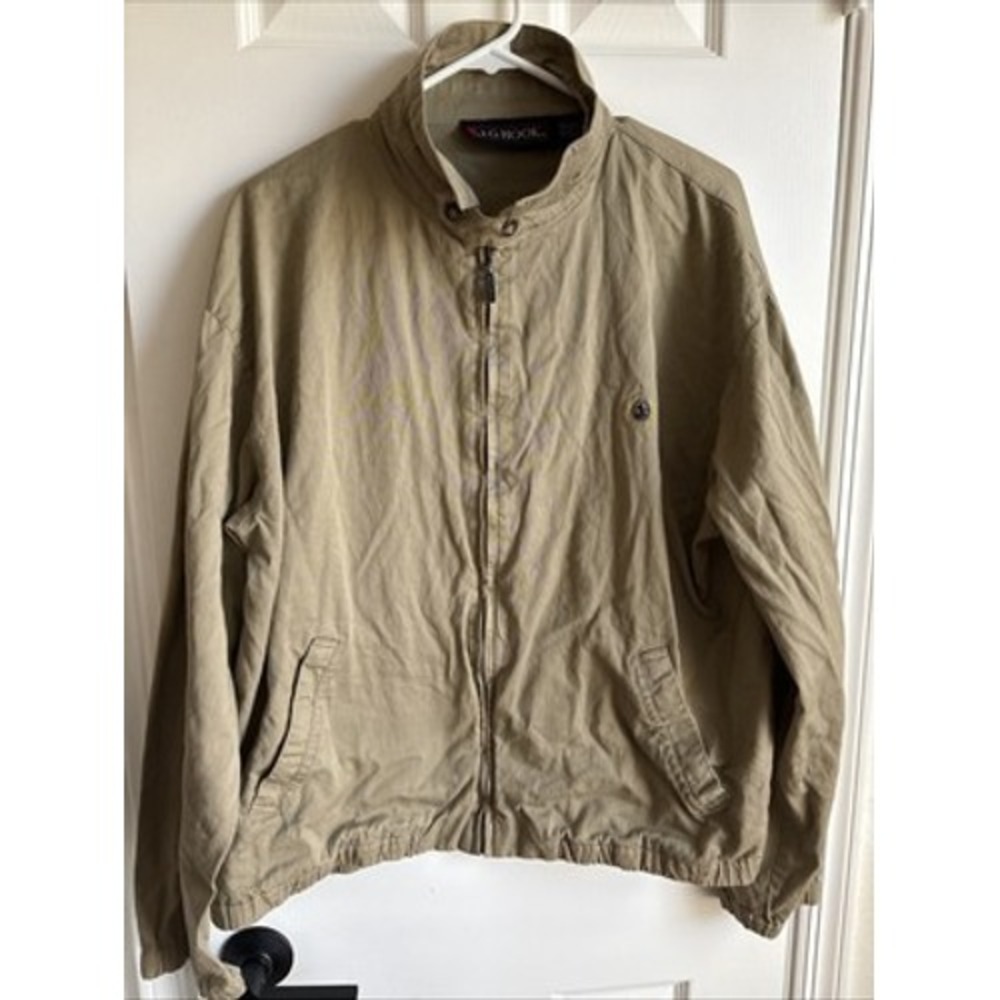 Vintage JG Hook Authentic Jacket Coat‎ 100% Cotton, Zip Up. Buttons At Collar